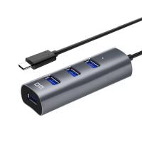 HUB USB3.0 DM CHB010 4 USB Metal Type C 120 cm Black
