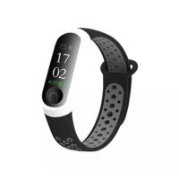 Браслет NIKE для смарт часов Mi Band 3 / 4 Black_Gray
