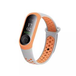 Браслет NIKE для смарт часов Mi Band 3 / 4 Gray_Orange
