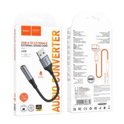 Переходник / Звуковая карта HOCO LS36 Fresh Digital audio converter USB to 3.5mm Black 