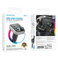 FM модулятор BOROFONE BC50 Bluetooth + Fast Charger 38W + PD Black