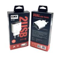 Сетевое ЗУ EMY MY-A202 + cabel micro USB (5V/2.4A/2USB) Auto-ID