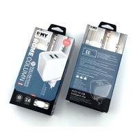 Сетевое ЗУ EMY MY-A203 + cabel micro USB (5V/2.4A/2USB) Auto-ID
